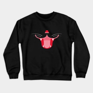 Funny cat red mouth halloween face Crewneck Sweatshirt